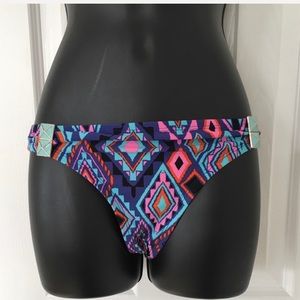 3/$15 SALE Bright Neon Multicolor Aztec Tribal Pattern Bikini Bottoms